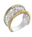 Lorenzo Ungari Woman's Ring - Le Scintille Band in 18K White Gold with Flowers - 0