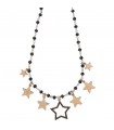 Boccadamo Women's Necklace - Mediterranean Fantasy Life with Black Crystals and Rose Gold Stars