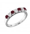 Picca Woman's Ring - in White Gold with Diamonds and Rubies - 0