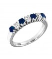 Picca Woman's Ring - in White Gold with Diamonds and Sapphires - 0