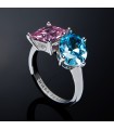 Ring Chiara Ferragni Woman - Princess Rainbow Silver with Pink and Blue Zircons - 14 - 0