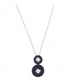 Chirico Woman Necklace - Double White Gold Pendant with Diamonds and Sapphires - 0