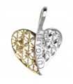 Lorenzo Ungari Woman's Pendant - Le Scintille a Bicolour Heart in Yellow Gold and 18K White Gold - 0