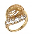 Lorenzo Ungari Woman's Ring - Stardust in 18K Yellow Gold with White Zircons - 0