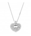 Chimento Woman's Necklace - in 18k White Gold with Heart Pendant and White Diamonds 0.49 ct - 0