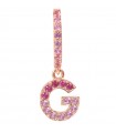 Bronzallure Women's Mono Earring - My Bronzallure with Letter G Pendant and Fuchsia Crystals - 0