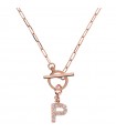 Bronzallure Women's Necklace - My Bronzallure with Letter P and White Zircons