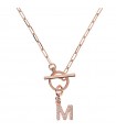 Bronzallure Women's Necklace - My Bronzallure with Letter M and White Zircons