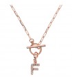 Bronzallure Women's Necklace - My Bronzallure with Letter F and White Zircons