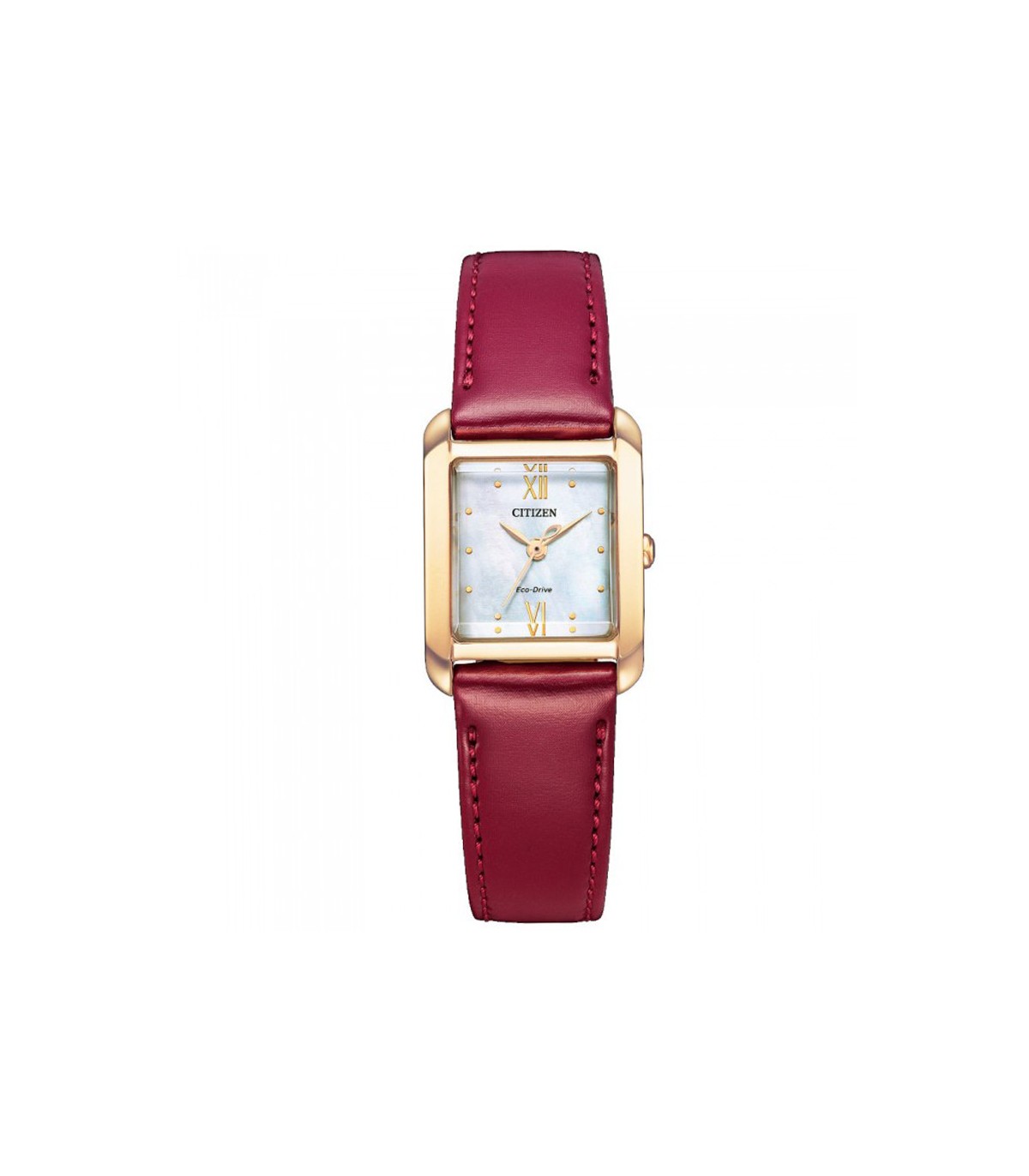 Citizen Woman's Watch - Square Eco-Drive 21x28mm Rose Gold Mother