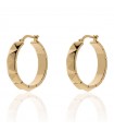 Unoaerre Women's Earrings - Classic Bronze Circle with Gold Relief Pyramids