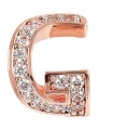 Bronzallure Women's Mono Earring - My Bronzallure in Circle Letter G with Cubic Zirconia Pavè