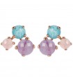 Bronzallure Women's Earrings - Felicia Pendants with Colored Stones