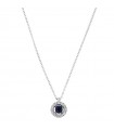 Buonocore Woman Necklace - in White Gold with Diamonds and Sapphire - 0