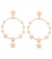 Rue Des Mille Women's Earrings - Dreams Are Desires Hanging Circle with Star Garland