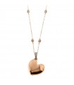 Rue Des Mille Women's Necklace - Go Big Rosè Gold with Heart Pendant and White Zircons