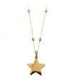 Rue Des Mille Women's Necklace - Go Big Gold with Star Pendant and White Zircons