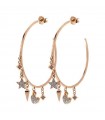 Rue Des Mille Women's Earrings - Stardust Tribe Rose Gold Circle with 5 Subjects - 0