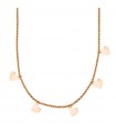 Rue Des Mille Women's Necklace - I Dreams Are Desires with Rose Gold Balls and Hearts