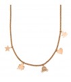 Rue Des Mille Women's Necklace - Dreams Are Desires with Rose Gold Balls and Various Subjects