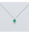 MILUNA NECKLACE WITH EMERALD AND DIAMONDS - 0