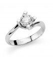 Miluna Ring - Premium Diamonds Solitaire in 18k White Gold with Natural Diamond - 0