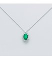 MILUNA NECKLACE WITH EMERALD AND DIAMONDS - 0