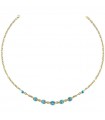 Rue Des Mille Women's Necklace - Marine Love with Turquoise Enameled Navy Sweater