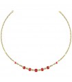 Rue Des Mille Women's Necklace - Marine Love with Red Enamel Navy Sweater