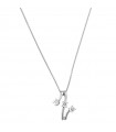 Davite & Delucchi Woman's Necklace - Trilogy White Gold Pendant with Natural Diamonds - 0