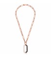 Unoaerre Women's Necklace - Colors with Chain and Black and White Oval Pendant