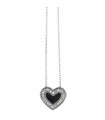 Davite & Delucchi Heart Woman Necklace - in White Gold with Diamonds - 0