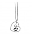 Davite & Delucchi Heart Woman Necklace - in White Gold with Diamonds - 0