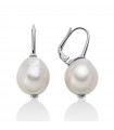 Miluna Woman's Earrings - in 925% Silver with Baroque Pearls 12-14 mm - 0