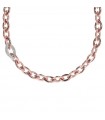 Bronzallure Women's Necklace - Very High Marquise Rose Gold Mesh with Cubic Zirconia Pavè