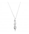 Davite & Delucchi Woman's Necklace - Trilogy White Gold Pendant with Natural Diamonds - 0