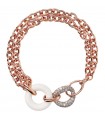Bronzallure Women's Bracelet - Altissima Multiwire with White Agate and Cubic Zirconia