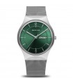 Orologio Bering da Uomo - Classic Tempo e Data Verde 38mm Silver