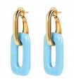 Bronzallure Women's Earrings - Variegata Pendants Gold with Blue Magnesite