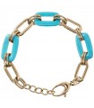 Bronzallure Women's Bracelet - Variegata Gold with Chain and Blue Magnesite