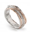 Rubinia Woman's Ring - Filodellavita Classic 7 Wires in 925% Silver and 9 Carat Rose Gold with White Diamonds - Size 14 - 0
