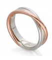 Rubinia Woman's Ring - Filodellavita Classic 3 Wires in 925% Silver and 9 Carat Rose Gold - Size 15 - 0