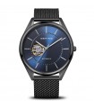 Orologio Bering da Uomo - Automatic Solo Tempo Nero 43mm Blu con Fondello in Vetro