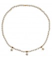 Rue Des Mille Women's Necklace - Elastic Galactica with Pearls and Stars in White Zircon Pavé
