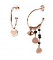 Rue Des Mille Women's Earrings - Gipsy Chic Tierra Black with Dog Tags and Black Stones
