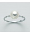 Miluna Woman's Ring - in 18k White Gold with Freshwater Pearl 7.5-8 mm - 0