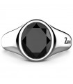 Anello Zancan da Uomo - Eternity 925 Chevalier in Argento 925% con Onice Nero Incastonato Misura 23