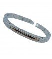 Bracciale Zancan da Uomo - Hi-Teck in Acciaio 316L con Targa in PVD Rose Gold e Spinelli Neri