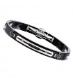 Zancan Men's Bracelet - Hi-Teck with Ceramic Links and Black Zircons