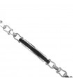 Zancan Men's Bracelet - Hi-Teck in 316L Steel with Black Spinel Sequence